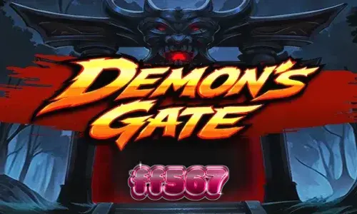 Interface do jogo Demon's Gate com símbolos místicos e portal sombrio